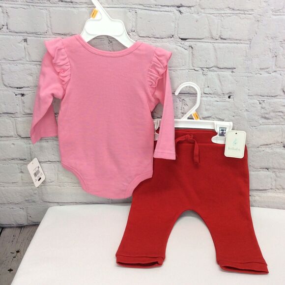 Lullaby Lane Girls 3 Piece Set 3-6 Months 2 Long Sleeve Tops 1 Pant Christmas - Picture 7 of 11